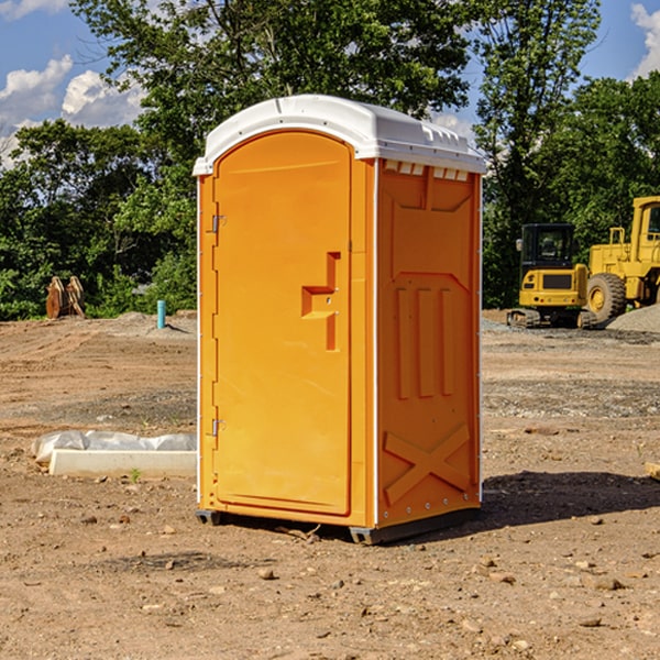 how often are the portable restrooms cleaned and serviced during a rental period in Barclay